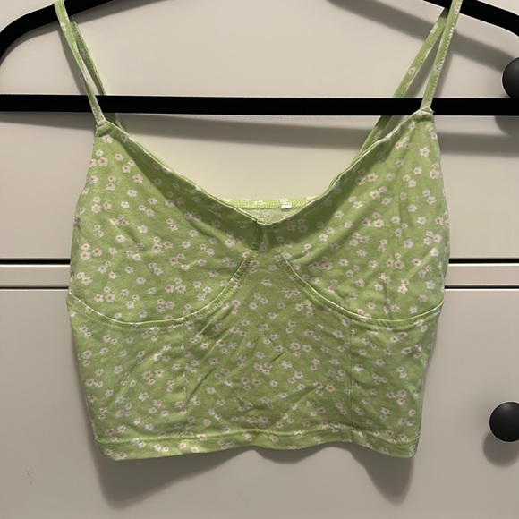 PacSun Tops - Light green floral crop top tank top from pacsun